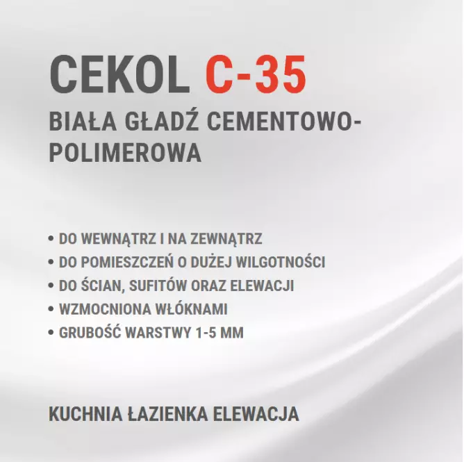 Cekol biała gładź cementowo-polimerowa C-35 20kg