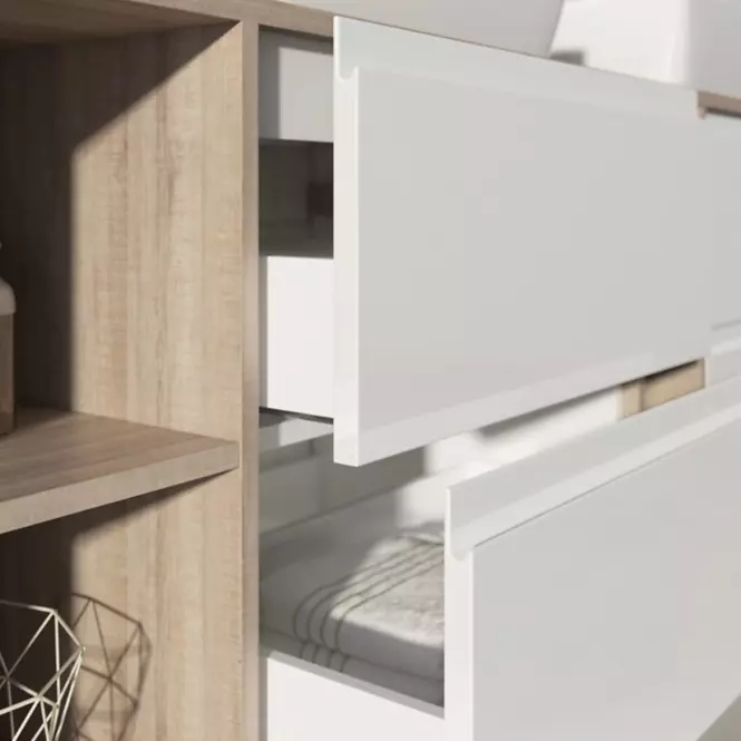 Zestaw szafka z umywalką Moduo Slim 60 biały,3