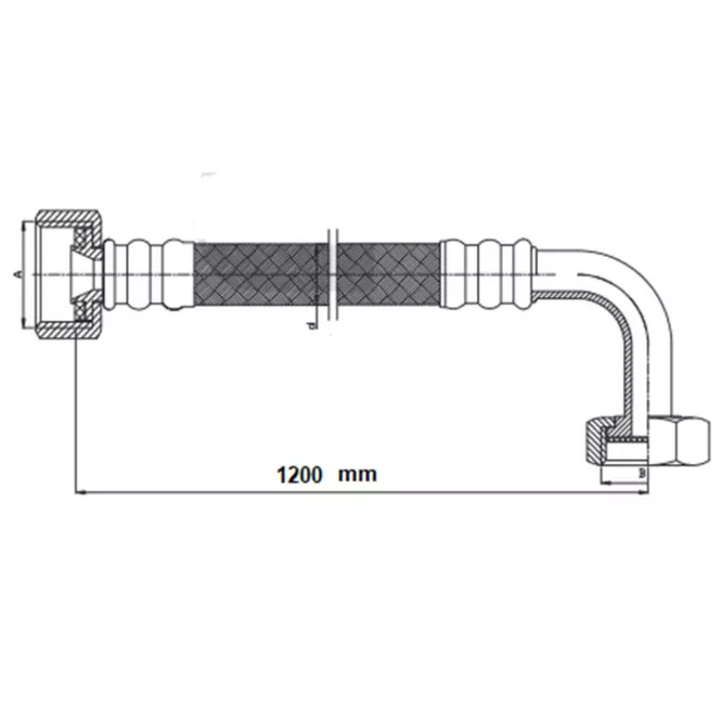 Wężyk w oplocie stalowym (1/2Wx1/2G) 120 cm