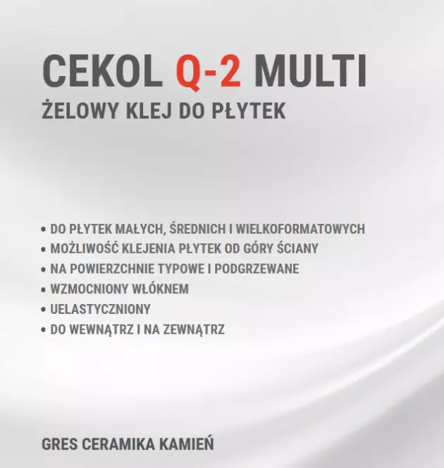 Cekol klej żelowy do płytek Multi Q-2 5 kg