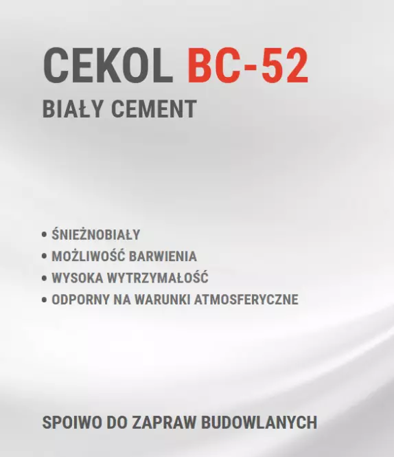 Cekol biały cement BC-52 5kg
