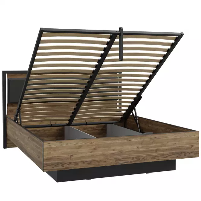 Łóżko Haruki HYTL1162B świerk alpejski/czarny