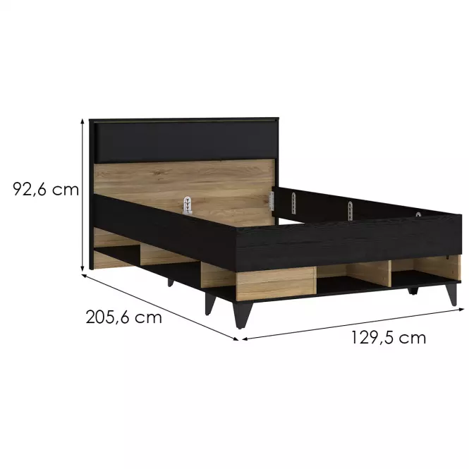 Łóżko Liona LYAL1122-M687 dąb Mauvella /dąb Cabezone
