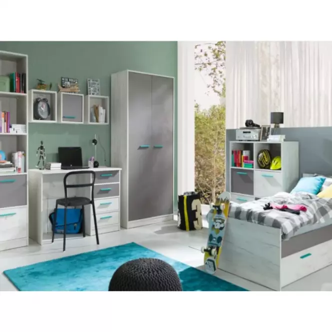 Komoda Rest R04 4SZ popiel/dąb biały