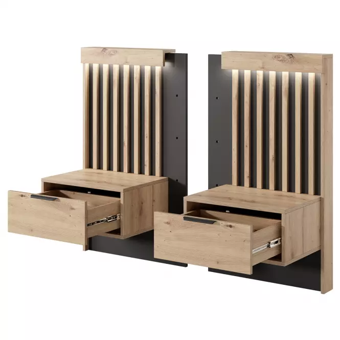 Stoliki nocne TALLY 2sztuki dąb artisan/antracyt,3