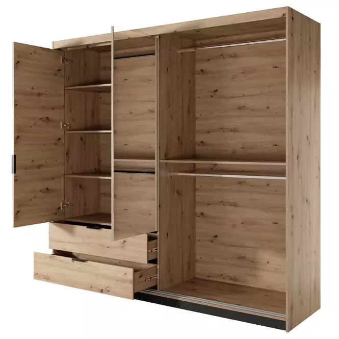 Szafa TALLY 4D2S lustro dąb artisan/antracyt,3
