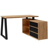 Zestaw Iga II Biurko + Komoda Dąb Craft / Czarny Mat