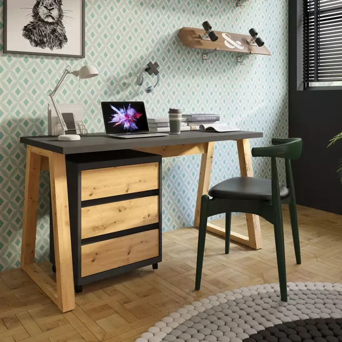 Biurko Iga Grafit / Dąb Artisan,3