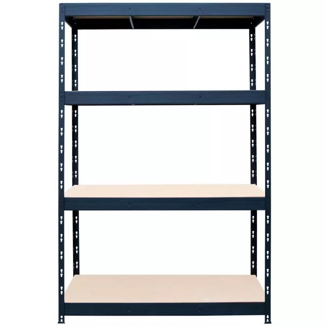 Regał metalowy magazynowy nitowany czarny Stabil 180x150x60cm – 400kg/4 półki