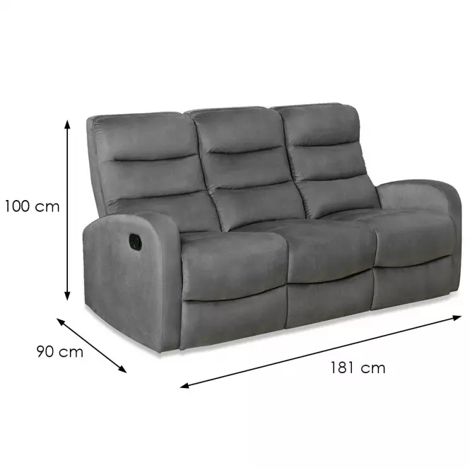 Sofa Elena szara z funkcją relax