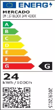 Panel LED BLOCK 24W 4200K Kwadrat Jasno szary