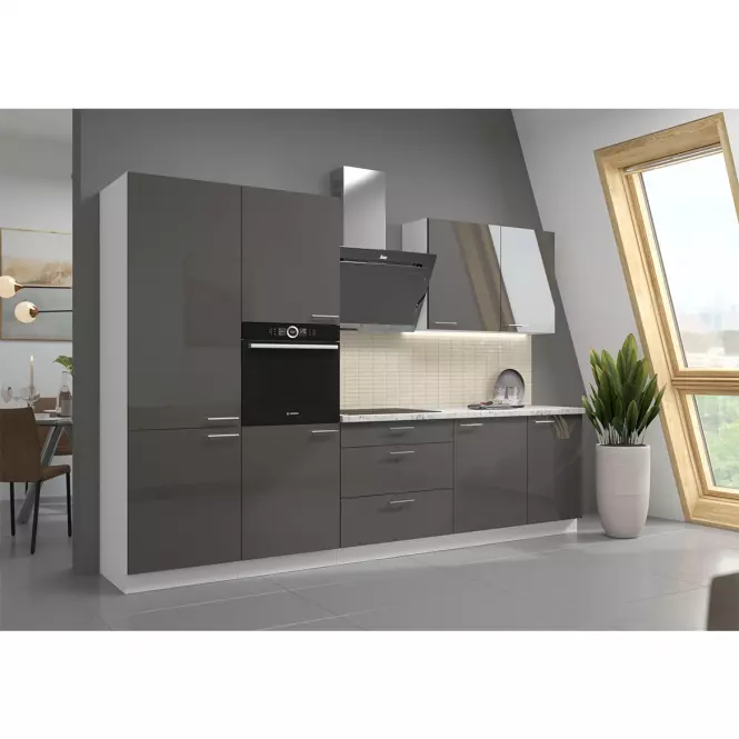 Kuchnia Lara 310 Mdf Szary Połysk Bez Blatu