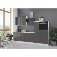 Kuchnia Lara 280 Mdf Szary Połysk Bez Blatu