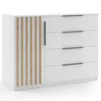 Komoda Sorento 120x89x48 Biały/Lamela Złoty Craft