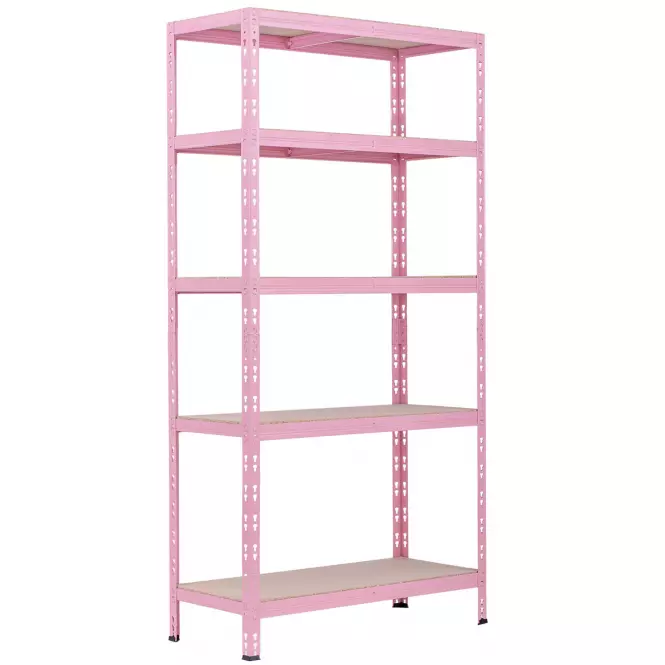 Regał metalowy magazynowy RNDU30-5 różowy 180x90x30cm - 5 półek/175kg