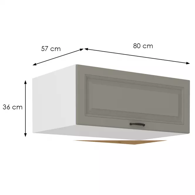 Szafka kuchenna Stilo claygrey/biały 80 Nagu-36 1F,2