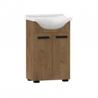 Zestaw szafka z umywalką Plain 50 2D nogi Dąb craft