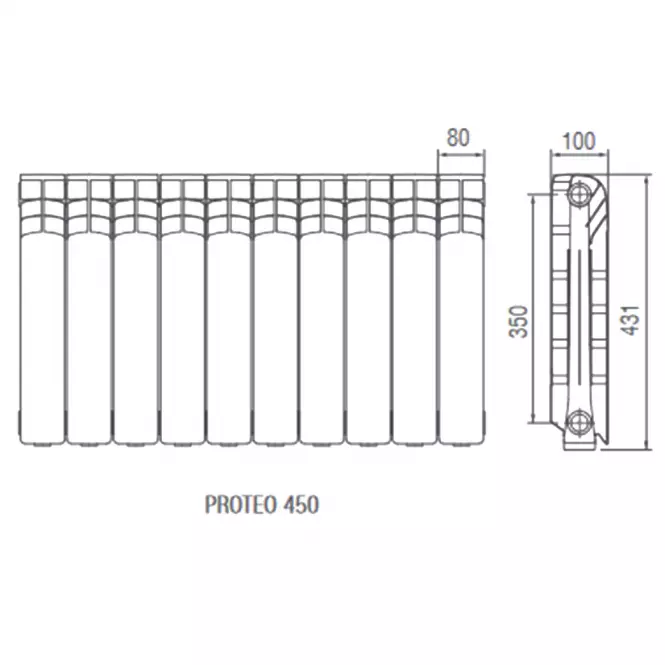 Grzejnik aluminiowy PROTEO 450 kol. biały 10 elementów
