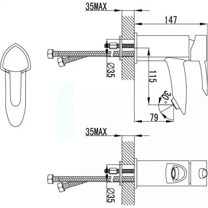 Bateria umywalkowa stojąca Dafne KA16169C,3