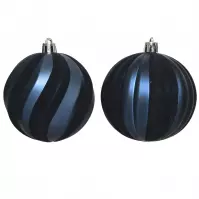 Bombka plastikowa dekorowana 8 cm niebieska 21292