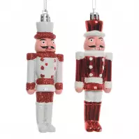 Zawieszka plastikowa 4 cm biały/czerwony 27503