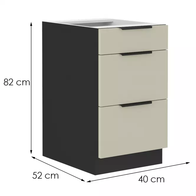 Szafka kuchenna Arona cashmere 40d 3s bb,2