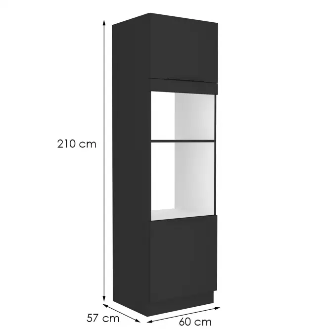 Szafka kuchenna Siena czarny matowy 60dpm-210 2f,2