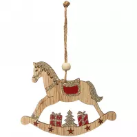 Zawieszka drewniany koń 10 cm 175903