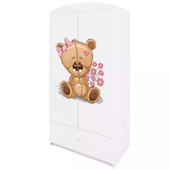 Szafa Babydreams Biały – Miś Kwiatki,5