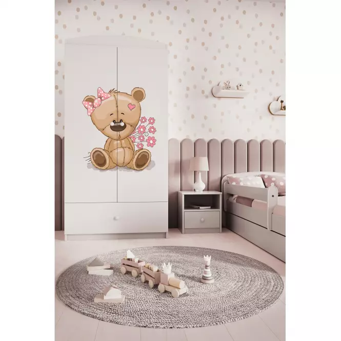 Szafa Babydreams Biały – Miś Kwiatki,7
