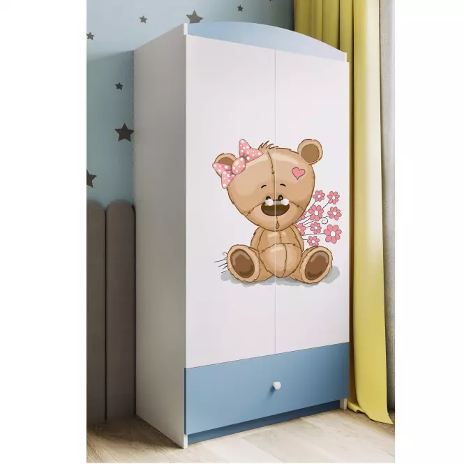 Szafa Babydreams Niebieski – Miś Kwiatki,6