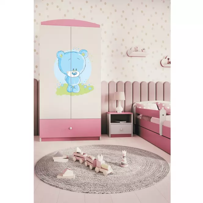 Szafa Babydreams Różowy – Miś Niebieski,6