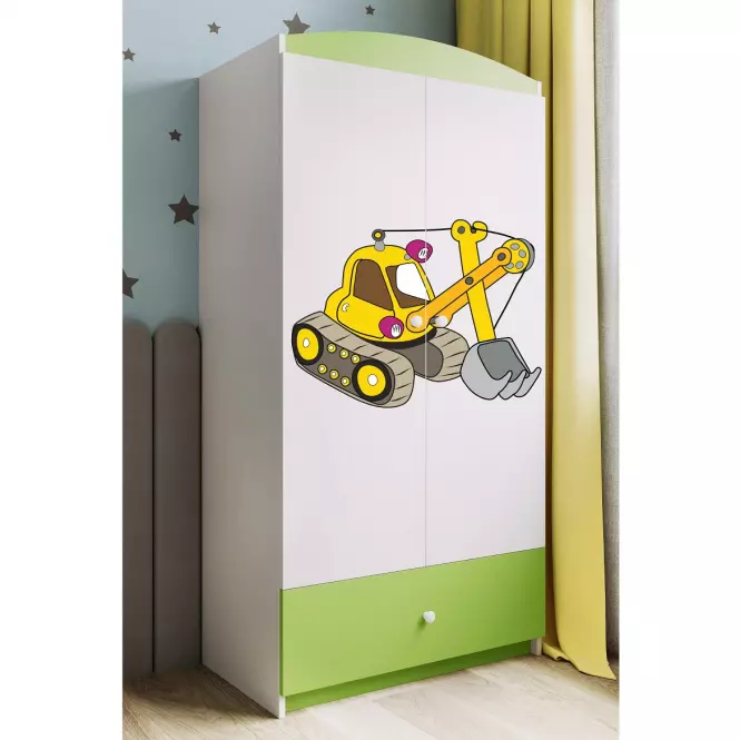 Szafa Babydreams Zielony – Koparka,6