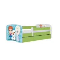 Łóżko Dziecięce Babydreams+Sz+M Zielone 70x140 Śnieżne Księżniczki