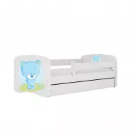 Łóżko Dziecięce Babydreams+Sz+M Biały 80x160 Miś Niebieski