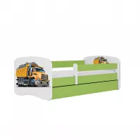 Łóżko Dziecięce Babydreams+Sz+M Zielone 80x160 Ciężarówka