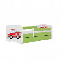 Łóżko Dziecięce Babydreams+Sz+M Zielone 80x160 Straż Pożarna