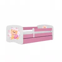 Łóżko Dziecięce Babydreams+Sz+M Różowe 80x180 Miś Motyl