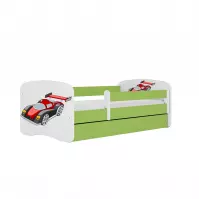 Łóżko Dziecięce Babydreams+Sz+M Zielone 80x180 Auto