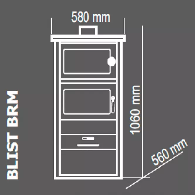 Piec stalowy MILANO z płaszczem wodnym i piekarnikiem 6,4 kW/17,6 kW