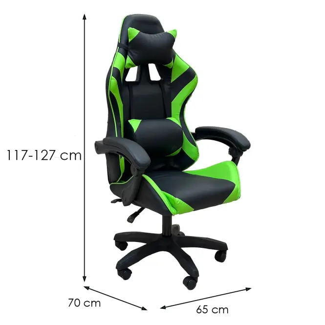 Fotel gamingowy Kastor 8688 czarny/zielony