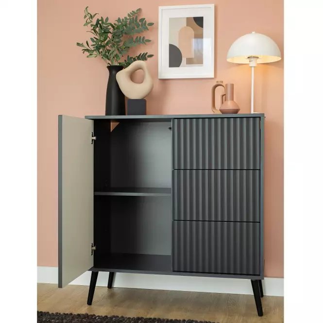 Komoda 1D3S Barcelona antracyt