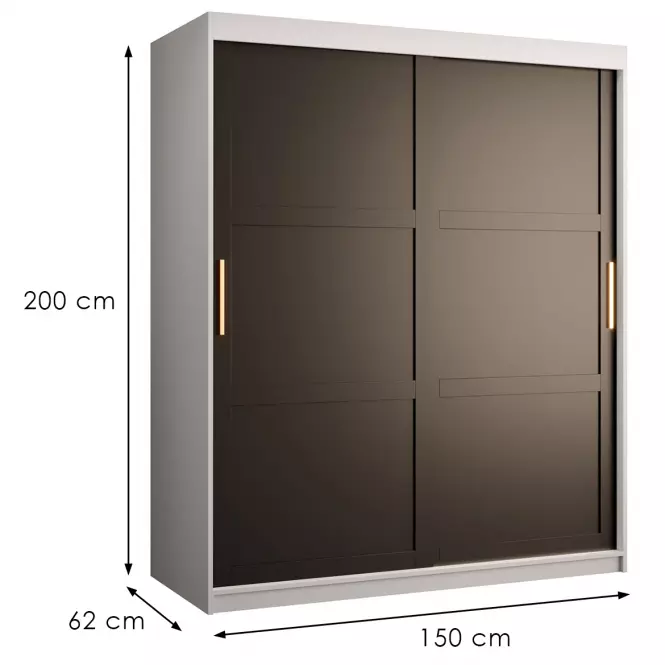 Szafa Amiro 1 150 biały/czarny