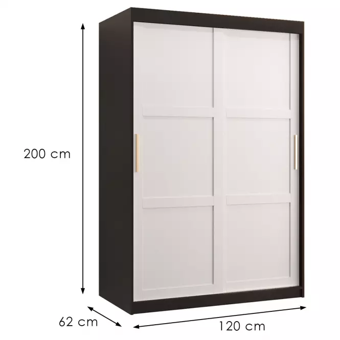 Szafa Amiro 1 120 czarny/biały