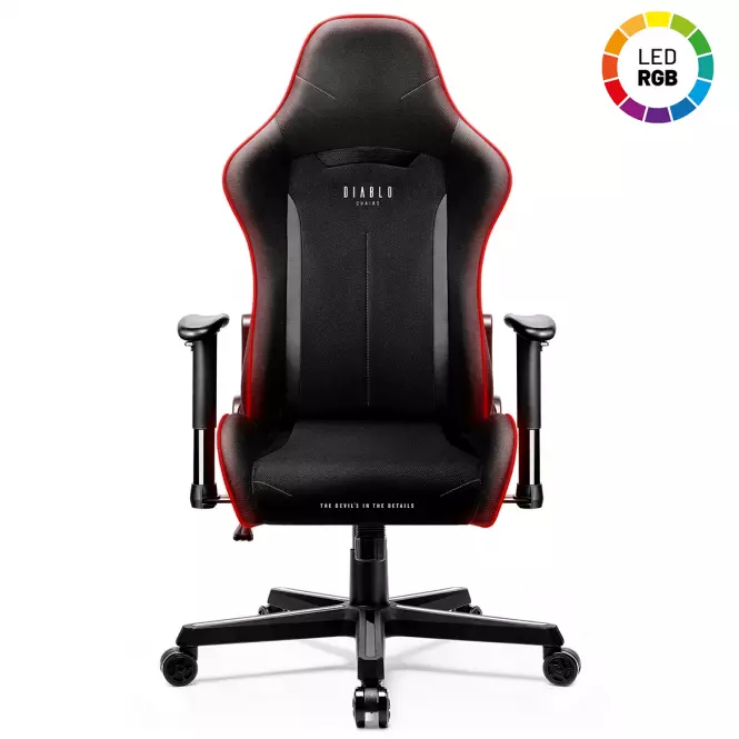 Fotel Gamingowy Diablo X-Starter Czarny + Led