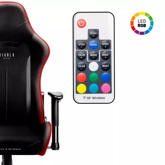 Fotel Gamingowy Diablo X-Starter Czarny + Led