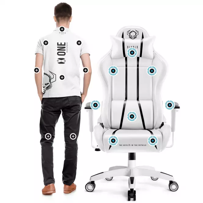 Fotel Gamingowy Normal Diablo X-One 2.0 Biały/Czarny