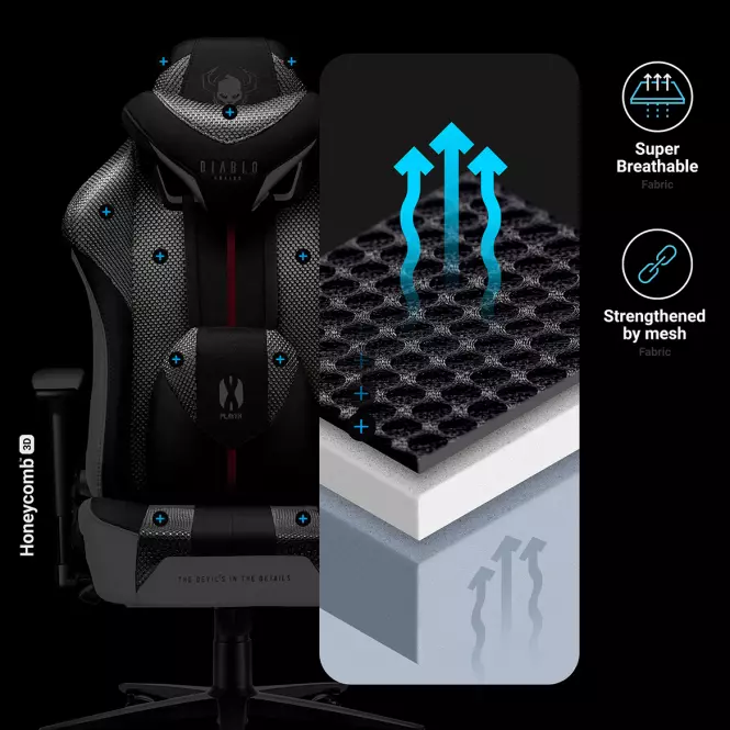 Fotel Gamingowy Normal Diablo X-Player 2.0 Biały/Czarny,14