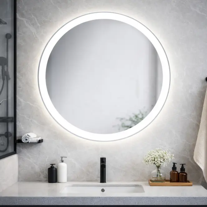 Lustro łazienkowe okrągłe z oświetleniem LED FI60cm