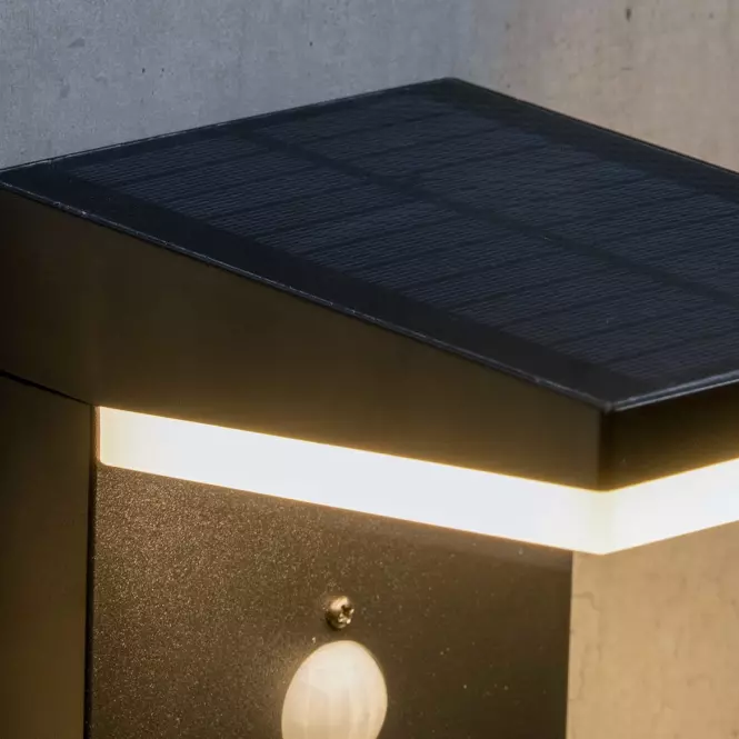 Kinkiet solarny z czujnikiem ruchu 46823 Black K1